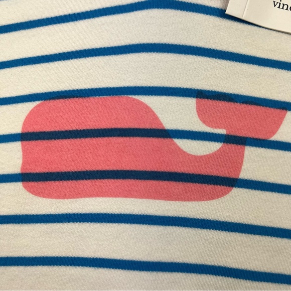Vineyard Vines Little Girls Blue Stripe Relaxed Hoodie Sweatshirt Whale Size XS - Picture 4 of 6